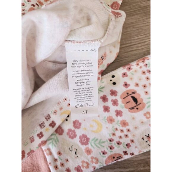 Rabbit Bear Organic Cotton Halloween Pumpkin Skull Floral Toddler Pajamas 4T - Picture 7 of 9